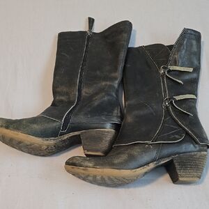 Women's Black Leather Boots